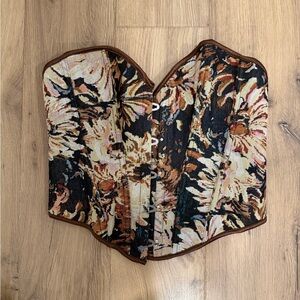 Floral Lace-Up Corset